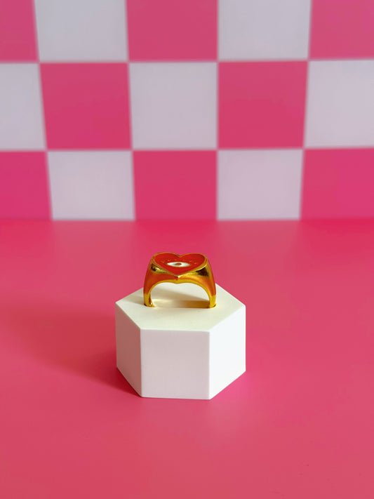 Heart Enamel Ring