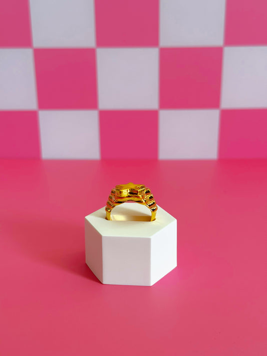 Yellow Star Enamel Ring