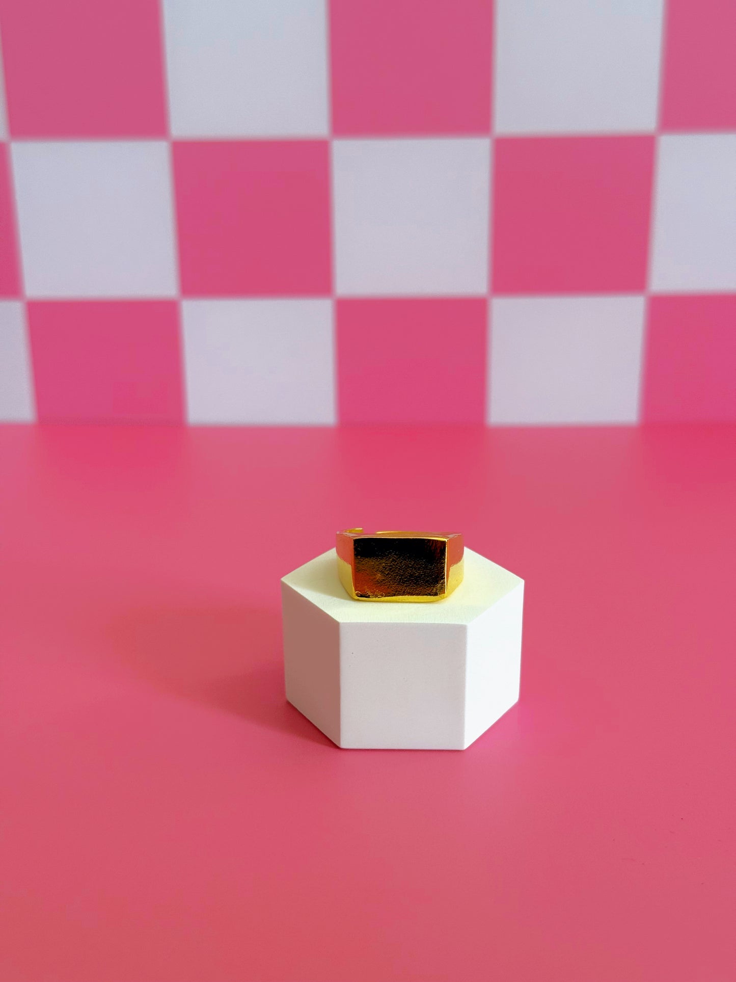 Gold Bar Enamel Ring