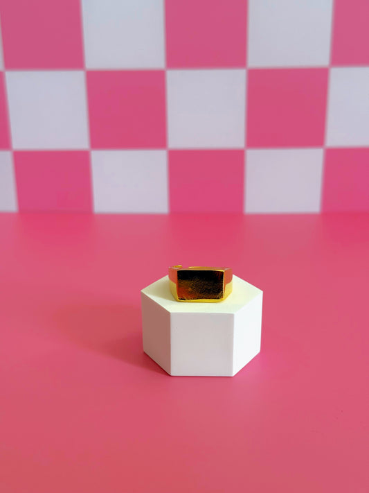 Gold Bar Enamel Ring